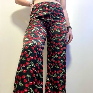 Silk cherry pants